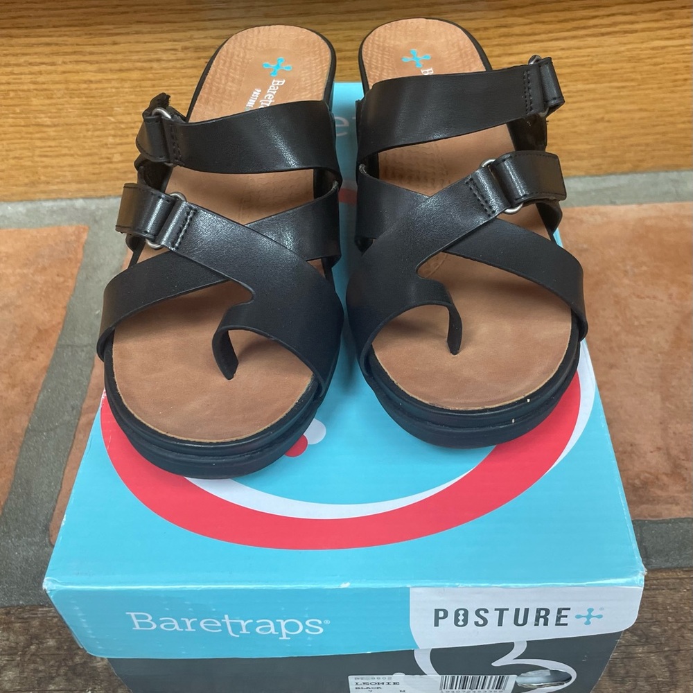 BareTraps Black Leonie Strappy Sandals